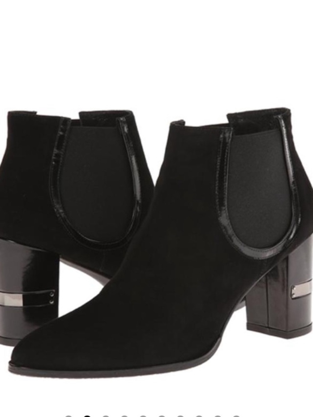 STUART I’m WEITZMAN BLACK SUEDE POINTY TOE HEEL CHELSEA BOOTS SIZE 7½ M